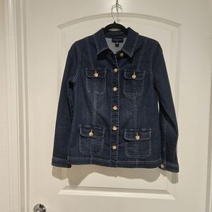 Charter Club Dark Blue Jean Jacket with Gold Buttons # 816